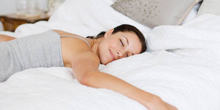 Woman sleeps after magnesium supplement